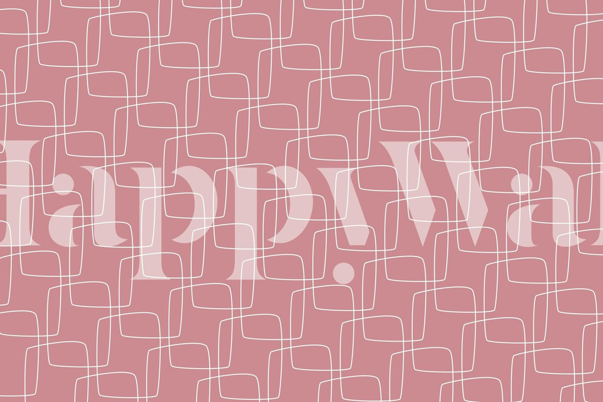 Retro soft pink pattern wallpaper in a room