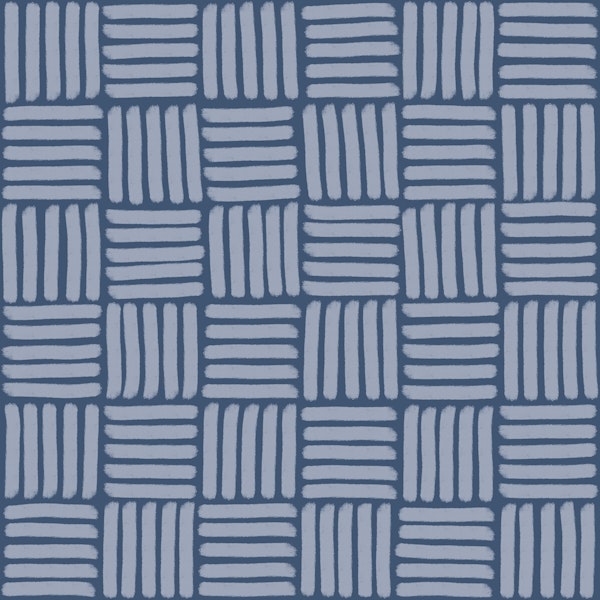Basketweave on Blue - Small