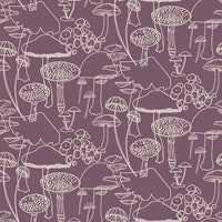 Sketchy Mushrooms on Purple tapeta