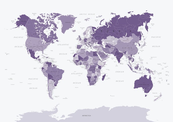 World Map in Purple