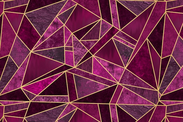Luxurious Geometry Textured Mosaic Magenta