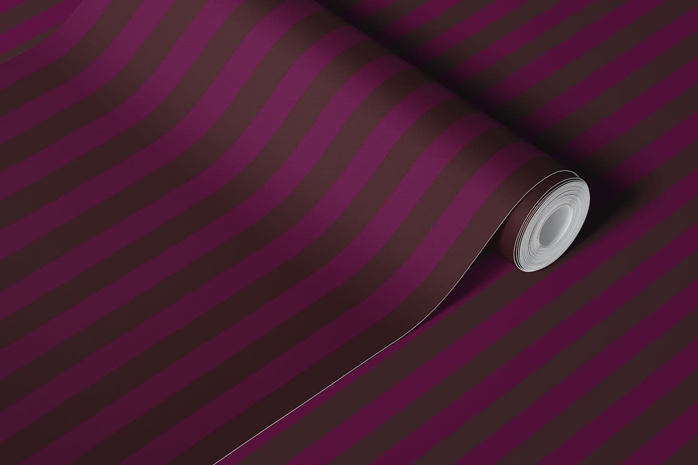 Simple Classic Vertical Stripes Magenta Brown wallpaper roll