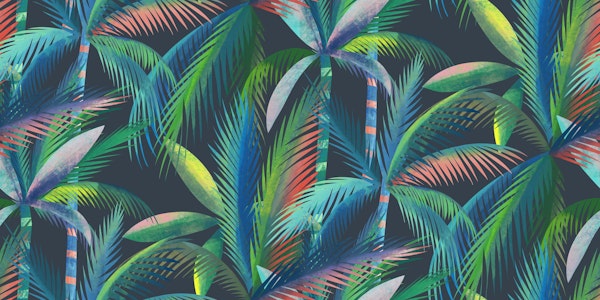 lush jungle palme trees