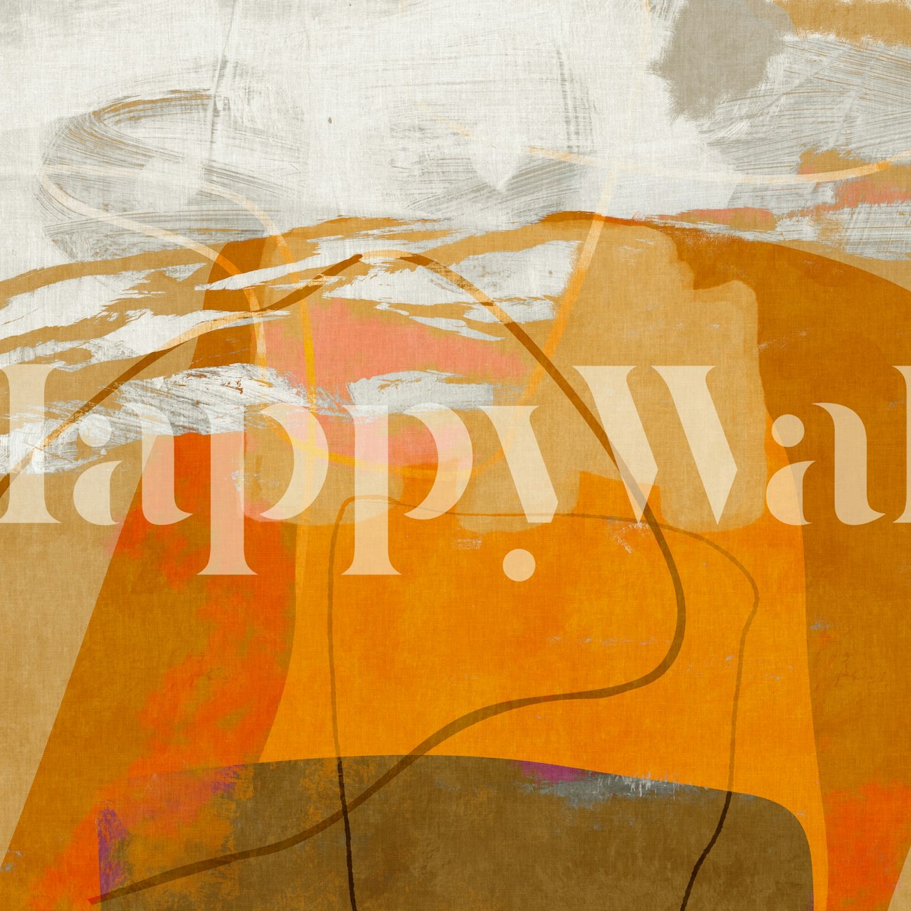 Abstract design wallpaper featuring orange and neutral colors