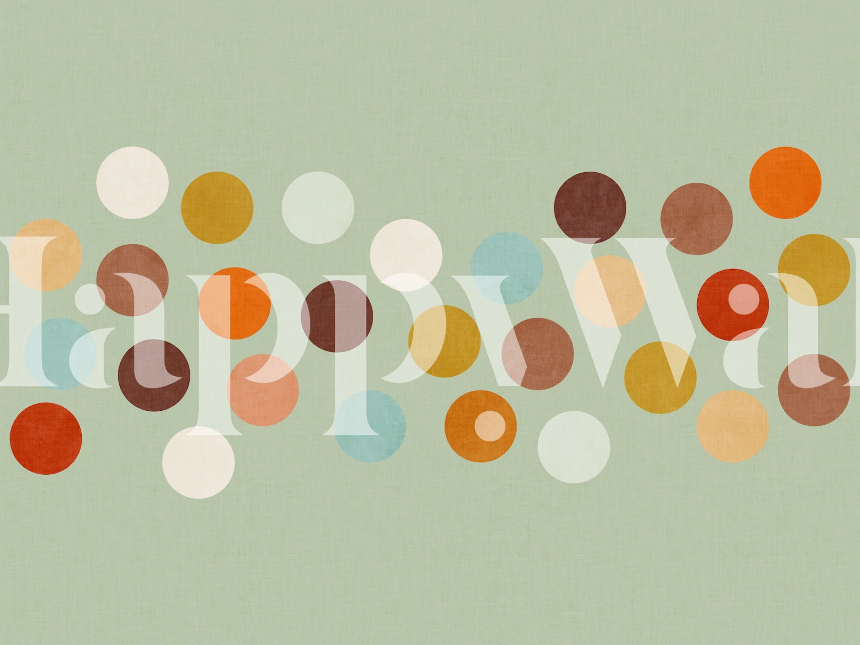 Colorful dots on a soft green background mid century wallpaper