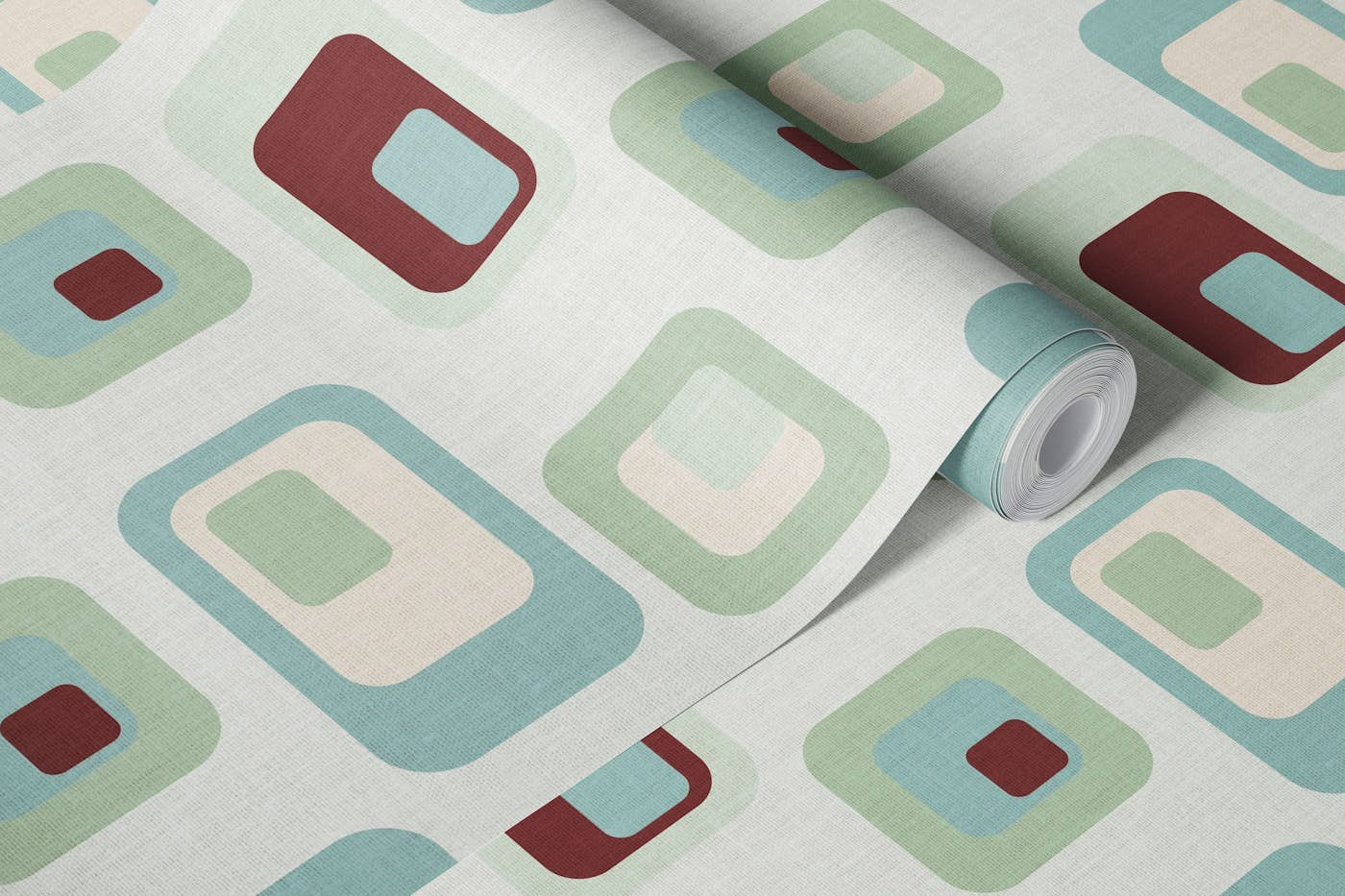 mid century modern cool mint wallpaper roll