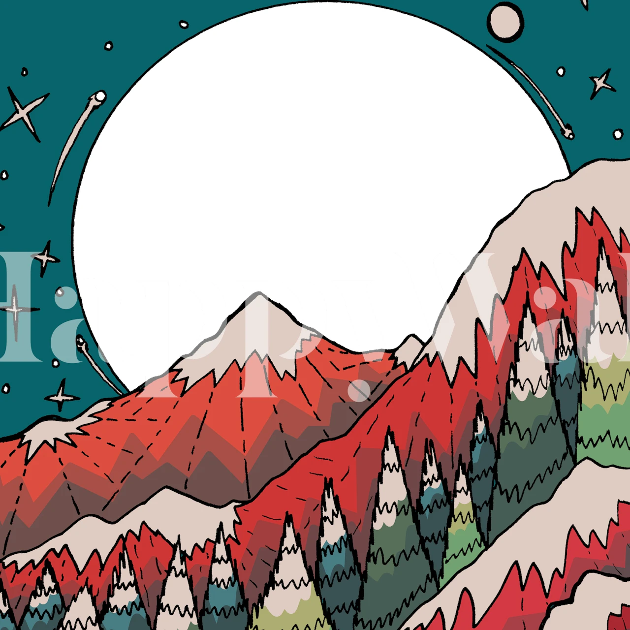 A December landscape carta da parati in una stanza