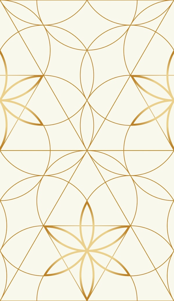 Gold Geometric Floral Wallpaper