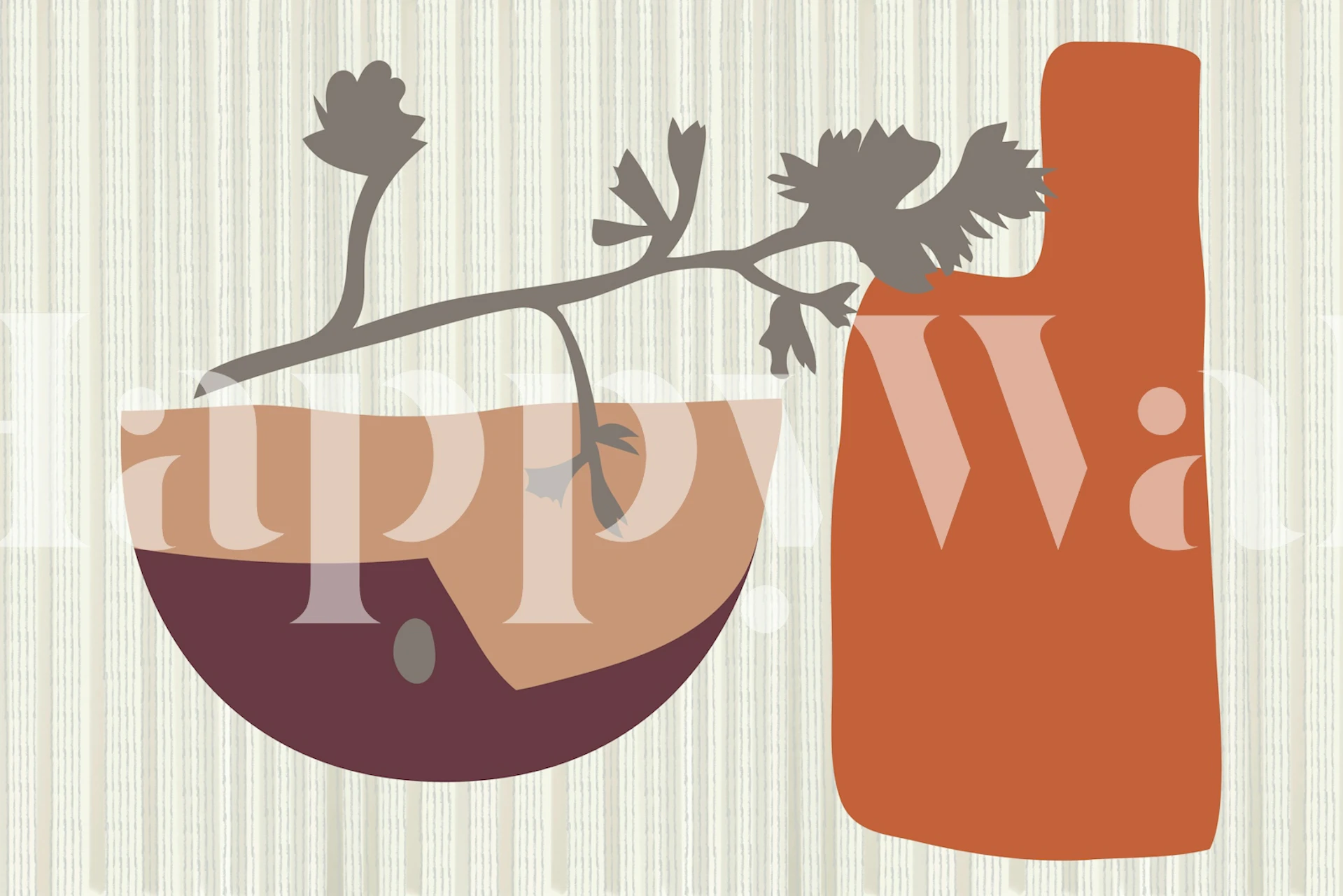 Mid Century Modern Abstraction tapetti huoneessa