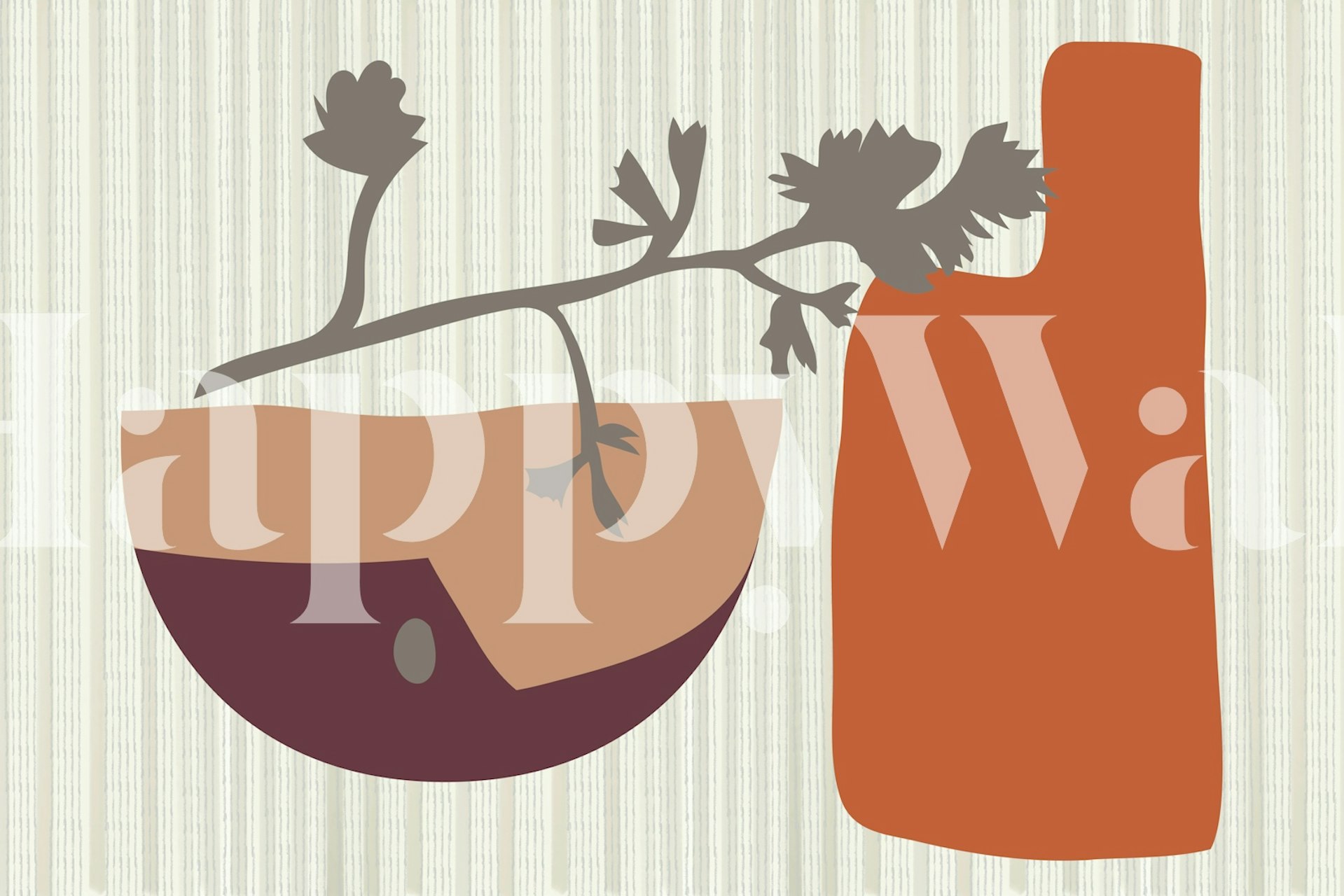 Mid Century Modern Abstraction tapetti huoneessa