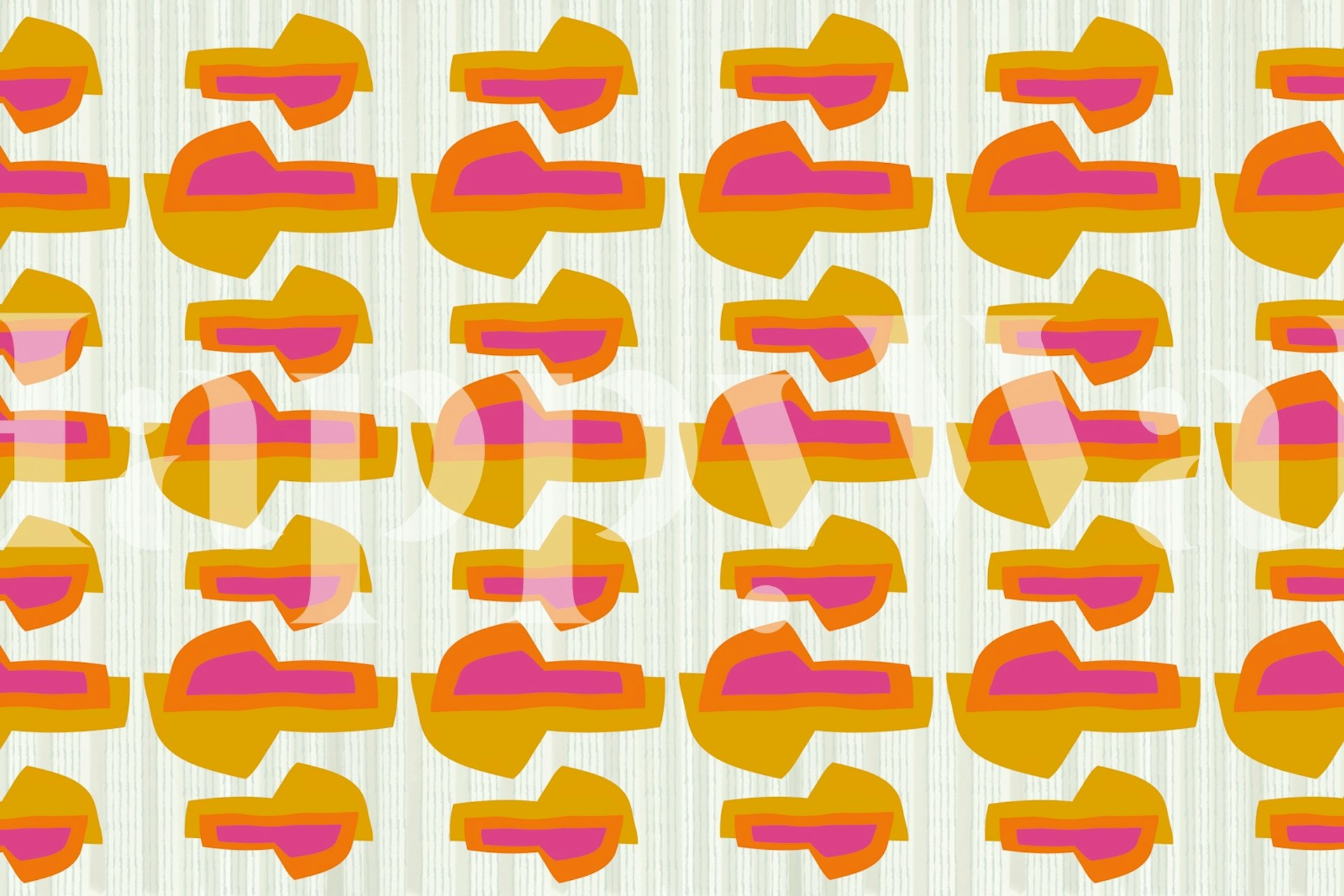 Retro Cool tresserne tapetdesign i et rum