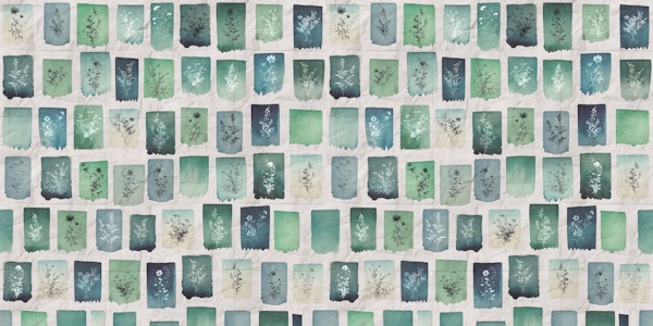 Vintage Herbarium Paper Emerald