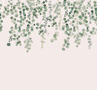 Eucalyptus Wall in Pink and Green carta da parati