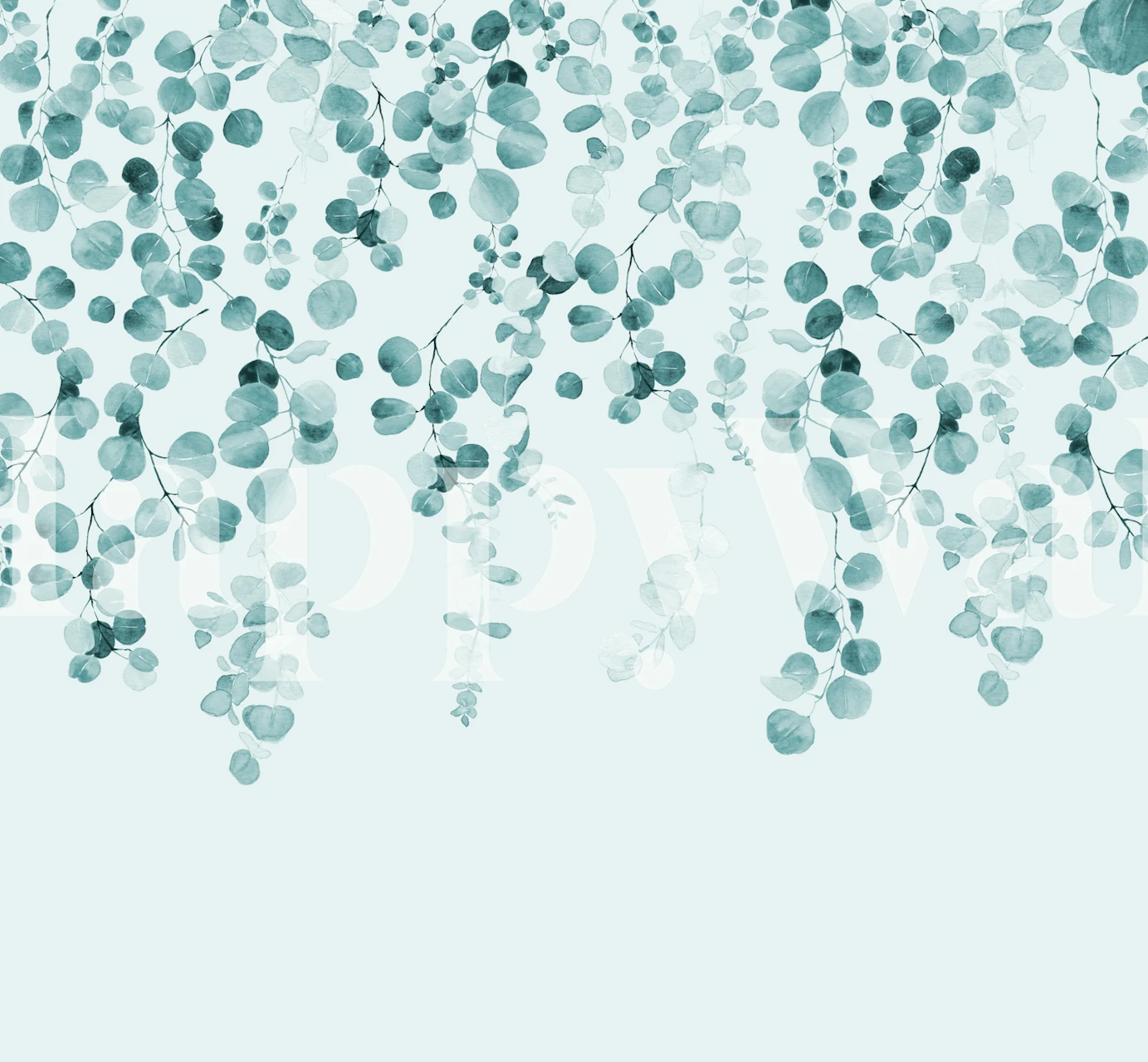 Botanical wall wallpaper in teal