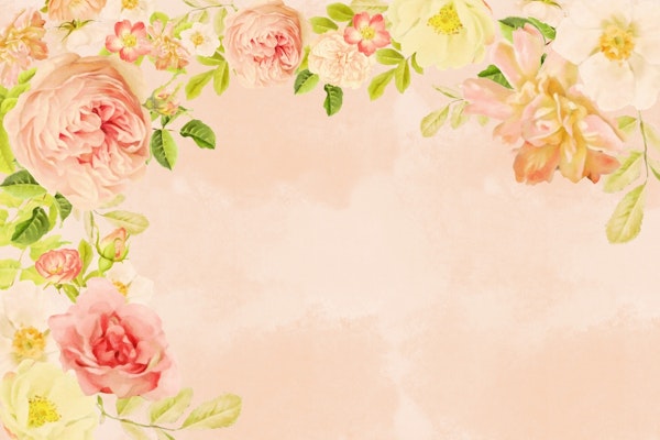 Vintage Peach Rose Blossoms