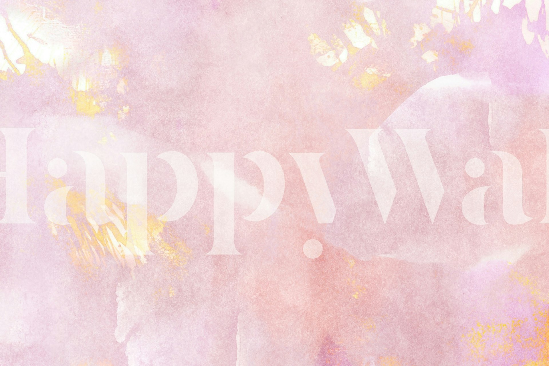 Dreamy watercolor wallpaper in a room