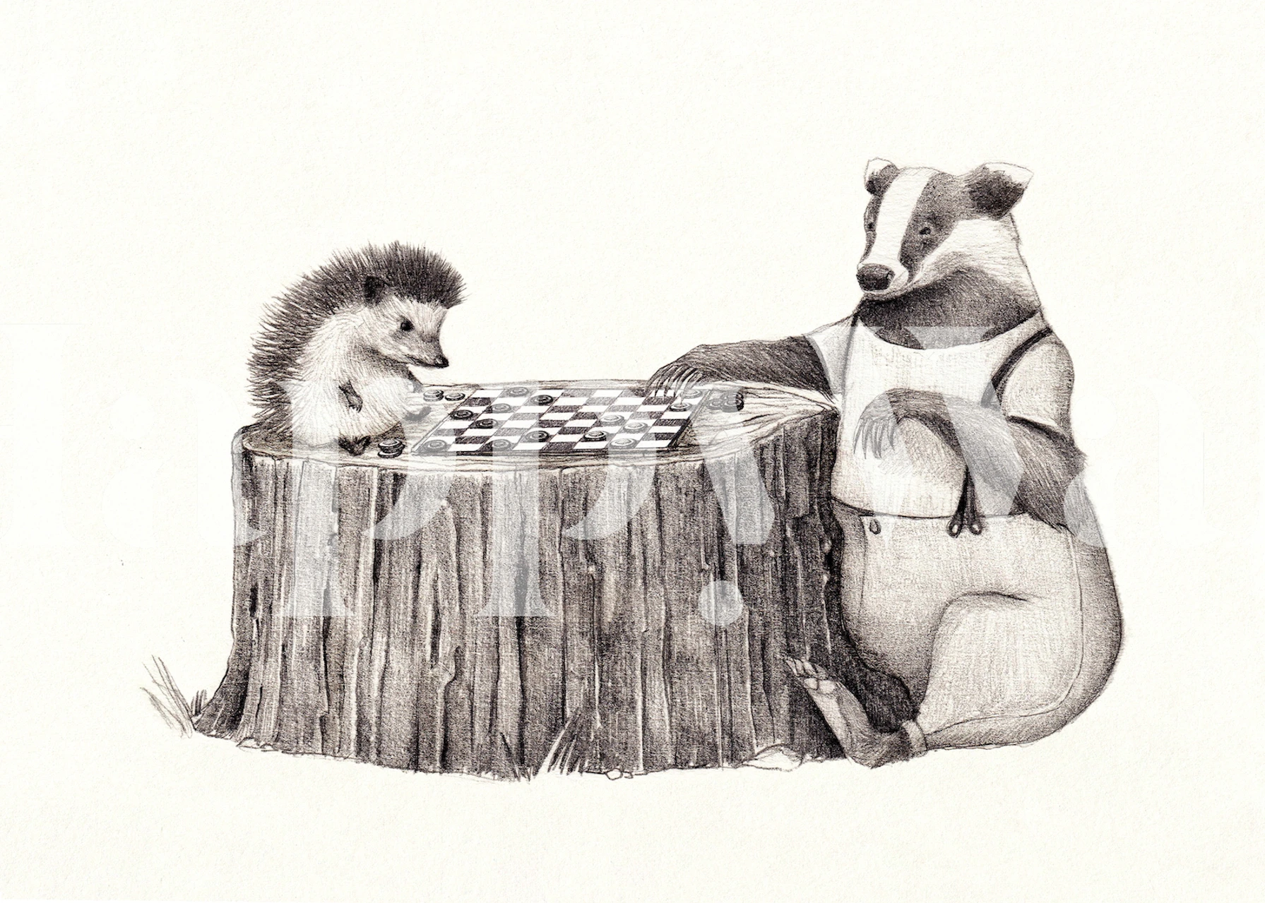 Playtime wallpaper design featuring a bear and hedgehog