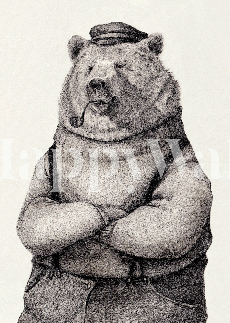 Sailors Solitude papier peint avec un ours dans une pièce