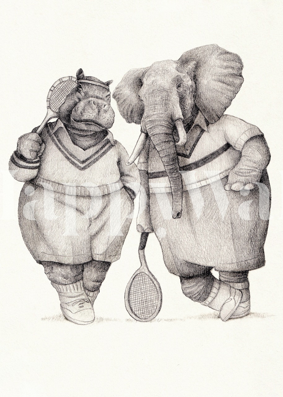 Gentlemen of the Court wallpaper displayed in a room