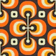 Abstract retro pattern, orange brown / 0750