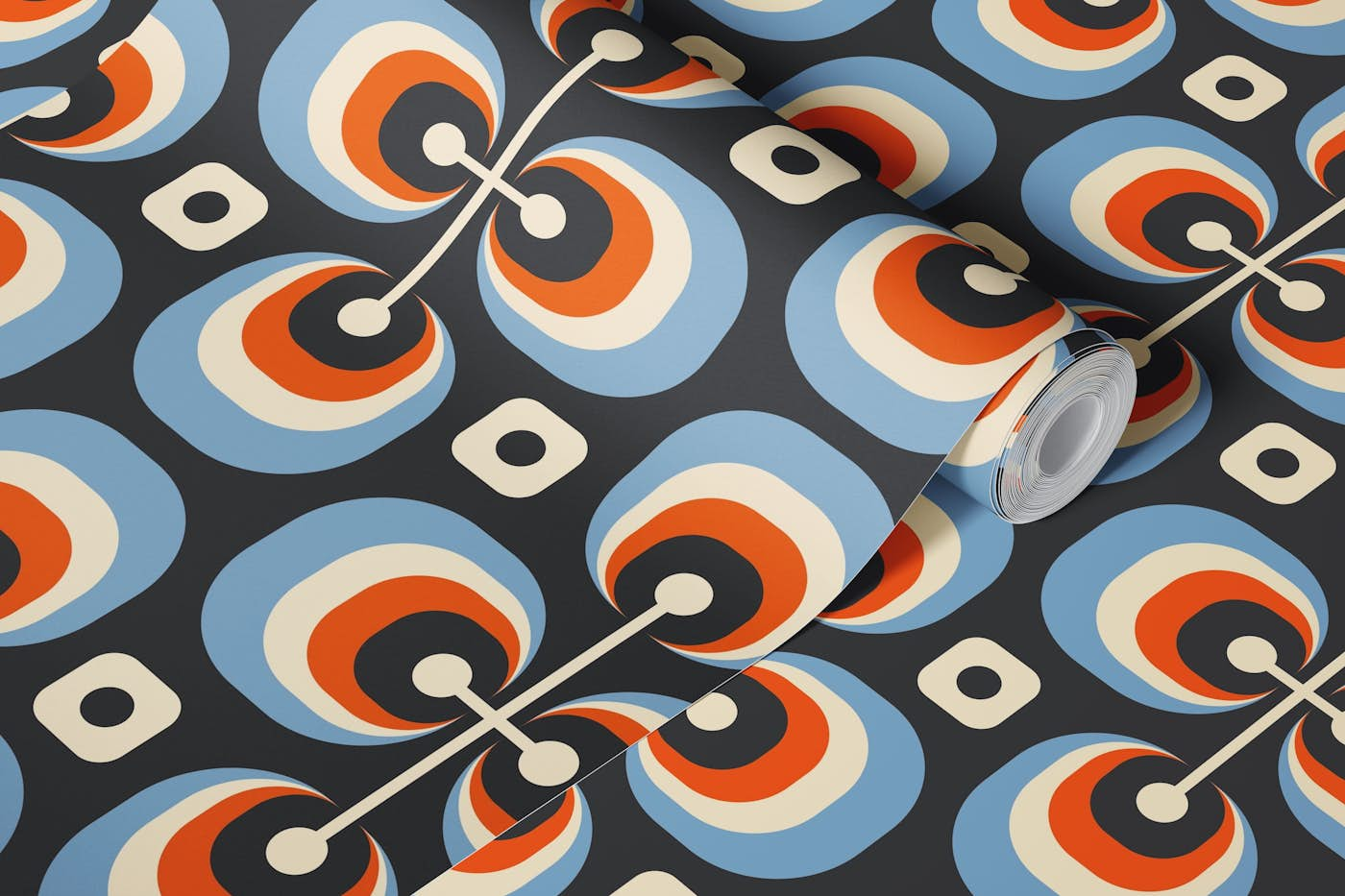 Abstract retro shapes pattern / 0752 wallpaper roll