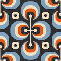 Abstract retro shapes pattern / 0752 ταπετσαρία
