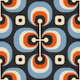 Abstract retro shapes pattern / 0752