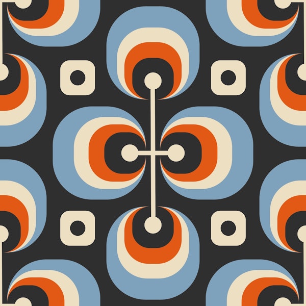 Abstract retro shapes pattern / 0752