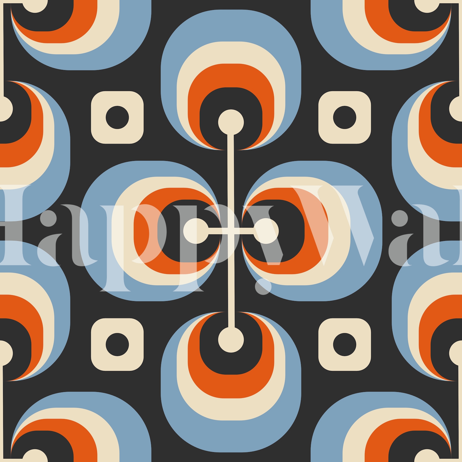 Abstract Retro Shapes Pattern 0752 Wallpaper - Buy Online