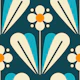 Scandi daisies pattern, blue / 2170