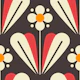 Scandi daisies pattern, red / 2170 B