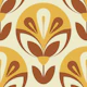 Retro flowers pattern, yellow (2175 A)