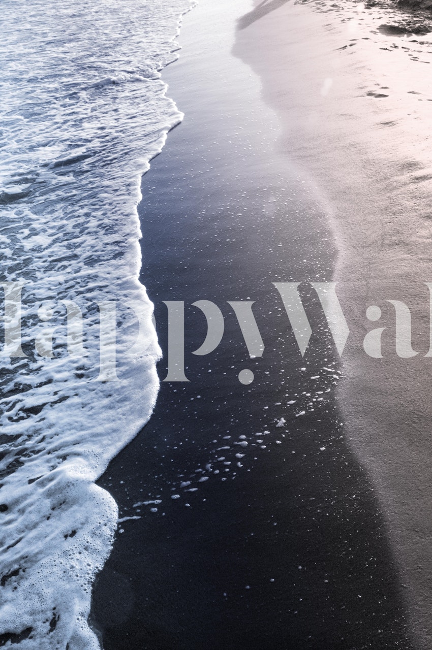 Ocean waves meeting sandy shore wallpaper