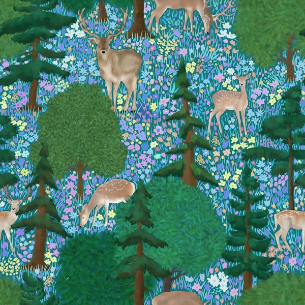 Deer in a Magical Meadow