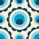 Abstract blue circles retro pattern (2265)