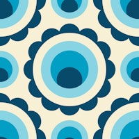 Abstract blue circles retro pattern (2265) tapete