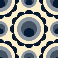 Abstract grey circles retro pattern (2266) tapete