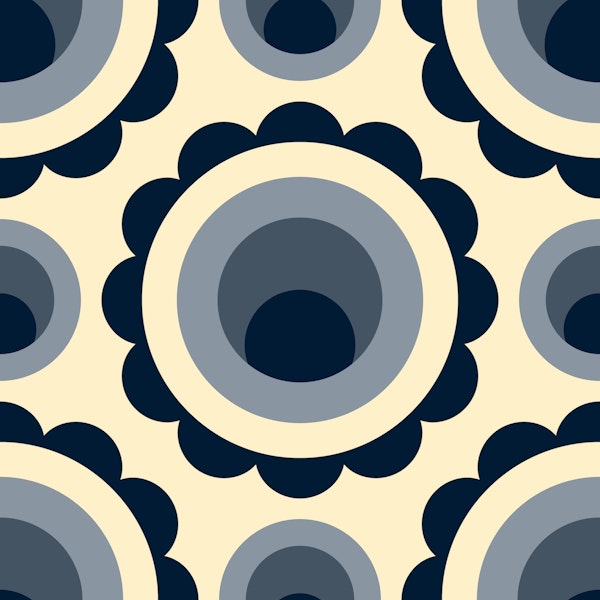 Abstract grey circles retro pattern (2266)