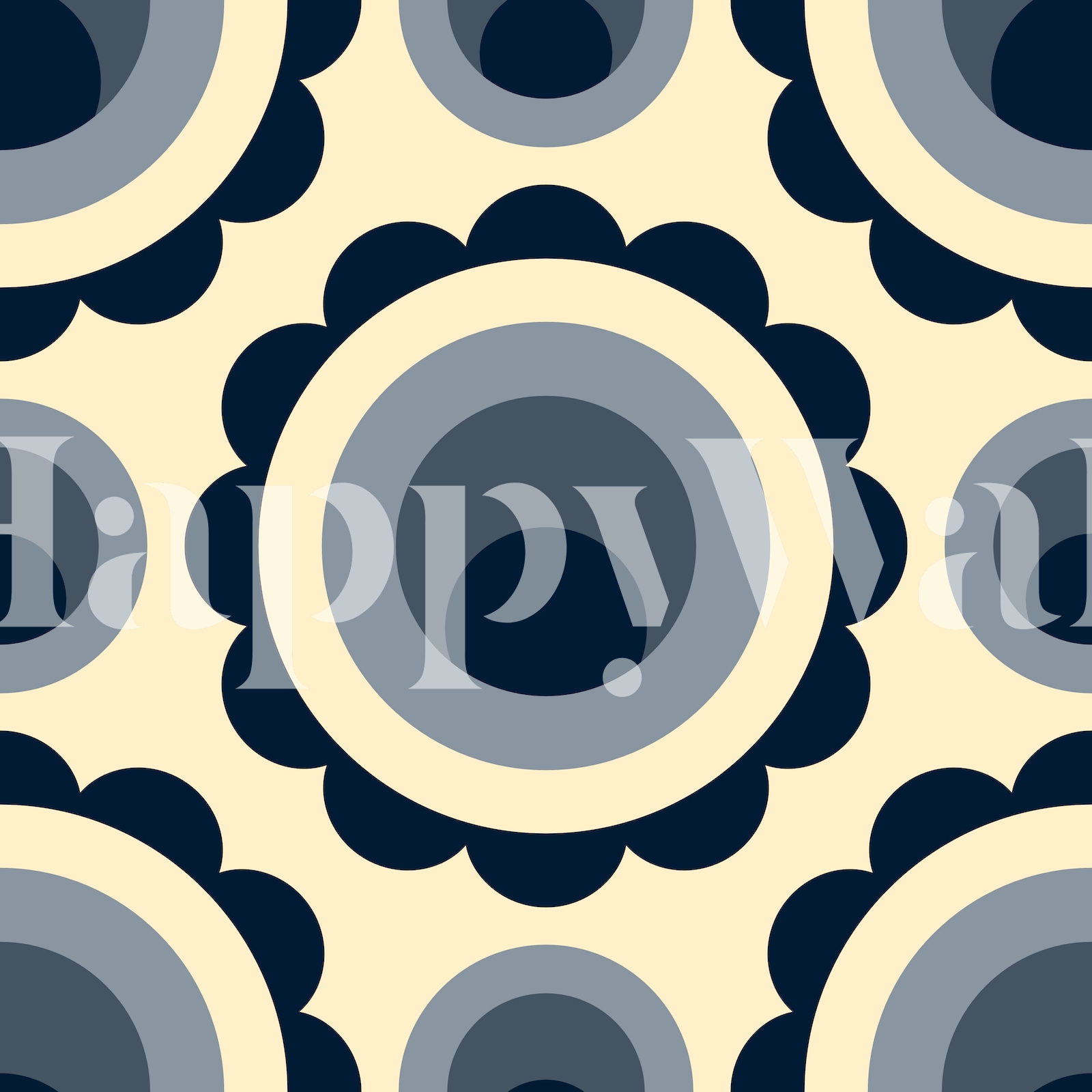 Abstract Grey Circles Retro Pattern 2266 Wallpaper - Happywall
