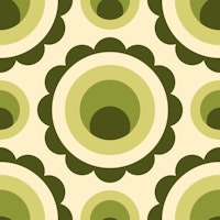 Abstract green circles retro pattern (2267) tapete