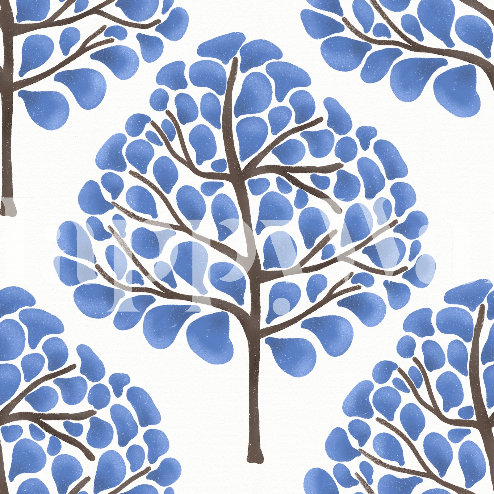 The Blue Trees Wallpaper | Shop Vibrant Tree Wallpapers Online - Happywall