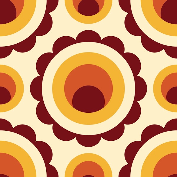 Abstract orange circles retro pattern (2268)