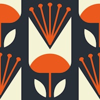 Scandinavian retro tulips pattern (2405) wallpaper