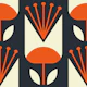 Scandinavian retro tulips pattern (2405)