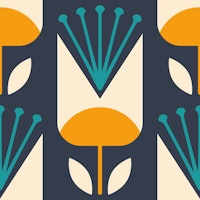 Scandi retro tulips pattern (2407) wallpaper