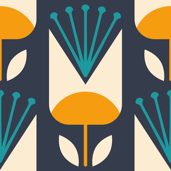 Scandi retro tulips pattern (2407)