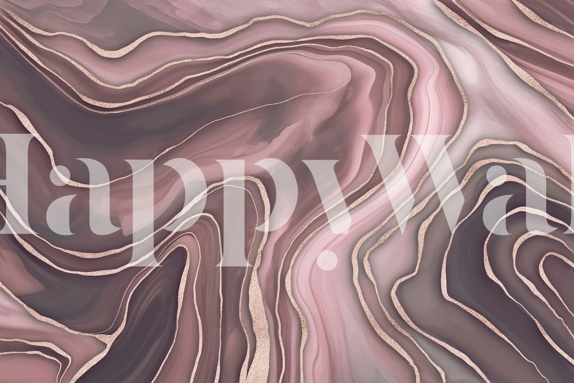 Marble Reverie Rose Gold wall mural with elegant swirls of rose, taupe, and charcoal