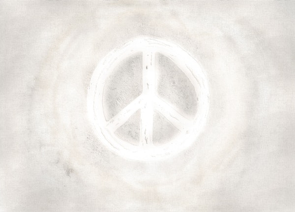 Watercolor peace sign warm gray
