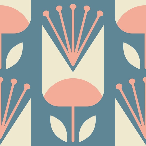 Scandi retro tulips pattern (2409)