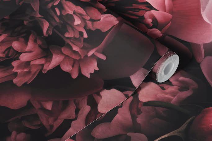 Opulent Peony Flowers Romantic Pastel Pinkwallpaper roll